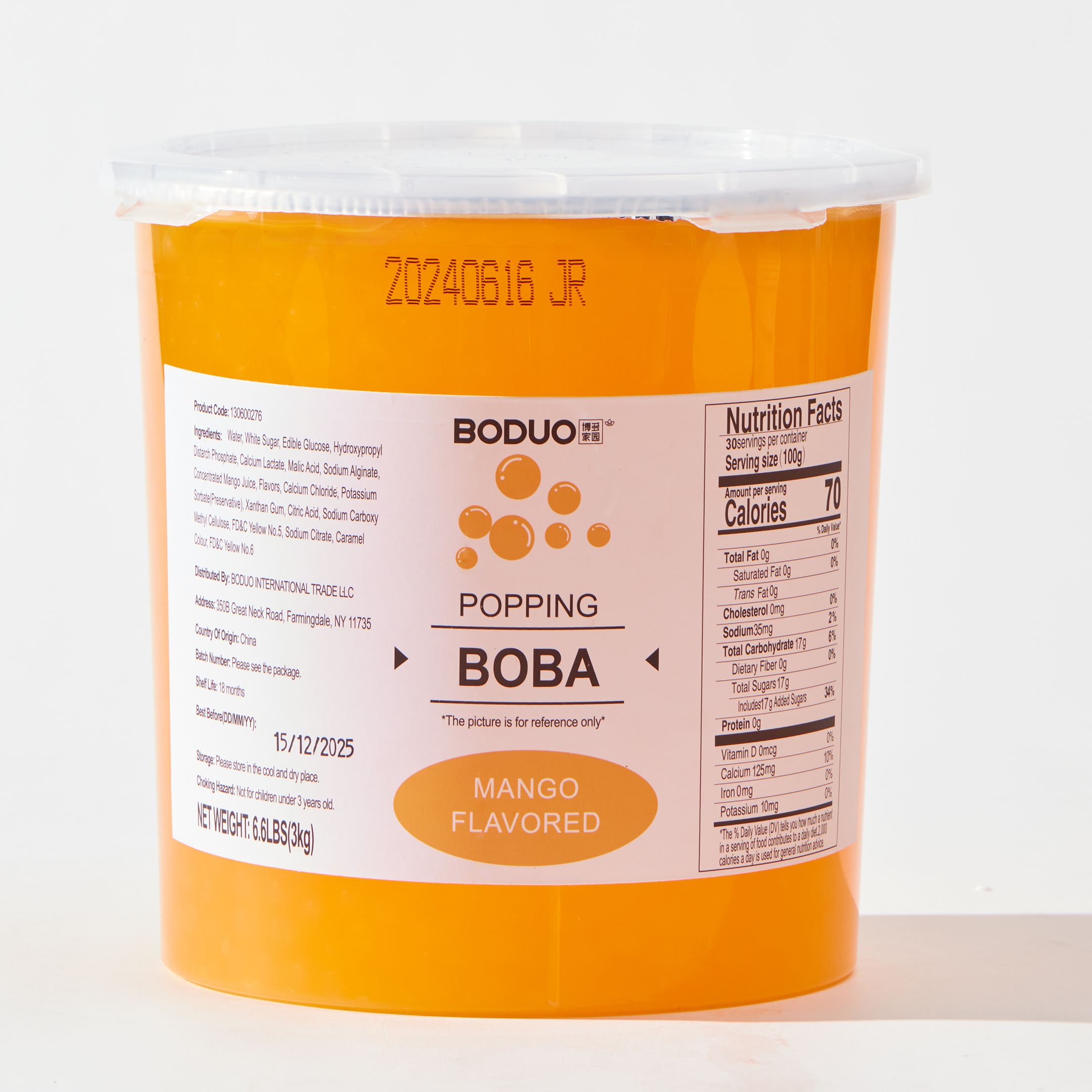 Mango Flavored Popping Boba