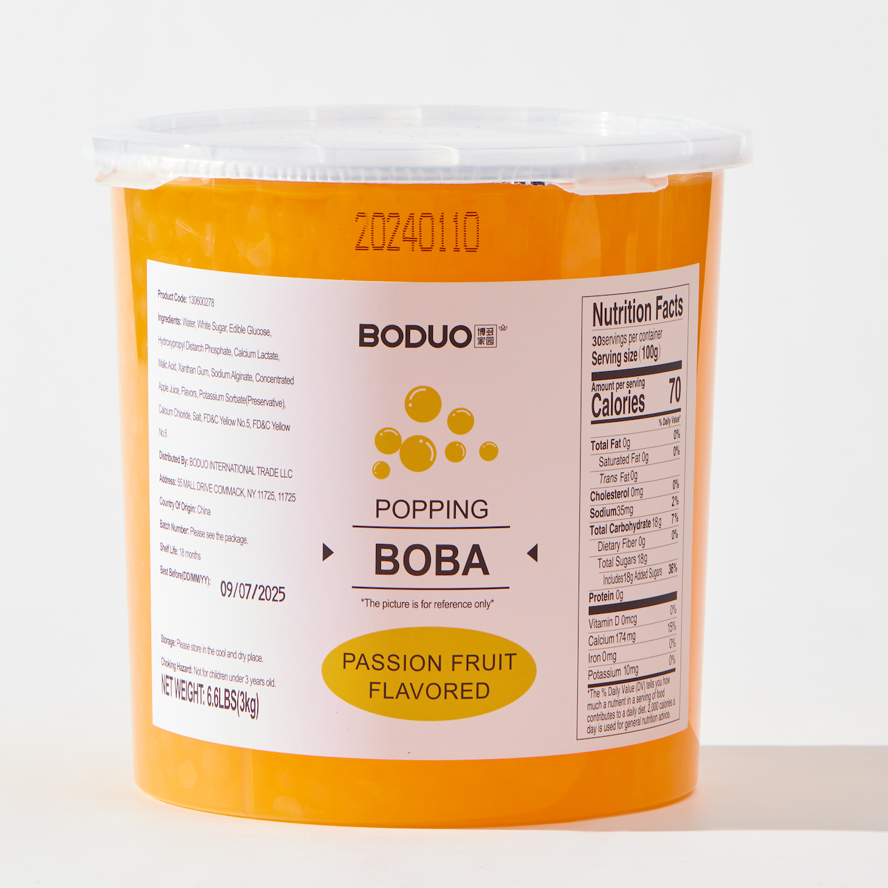 Passion Fruit Flavored Popping Boba