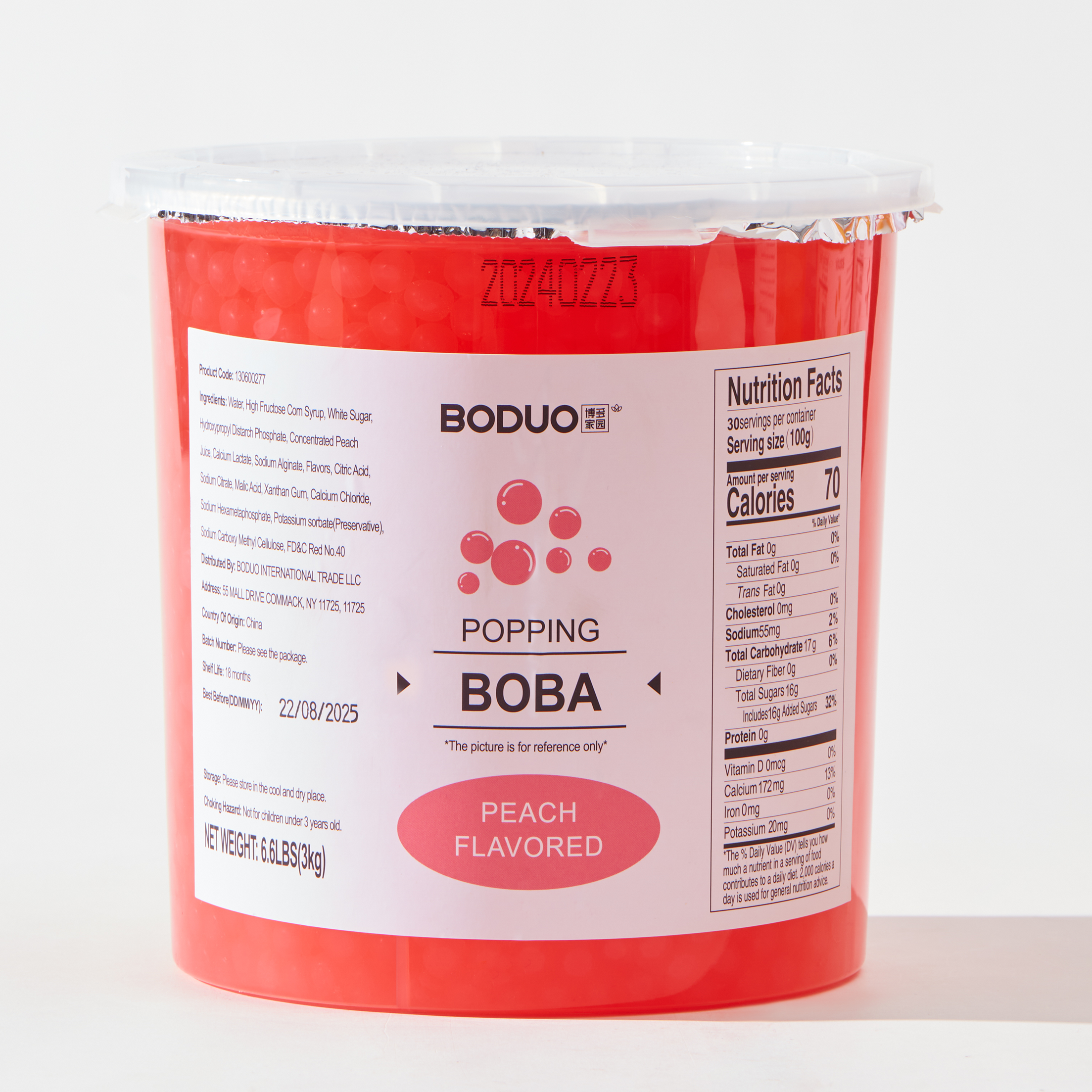 Peach Flavored Popping Boba